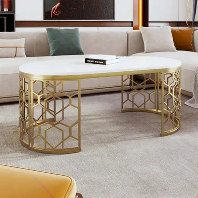 Oval Shaped Coffee Table - KENDRI SHOP