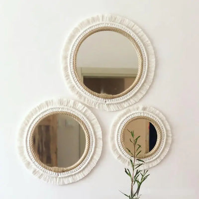 Nordic Hand-Woven Decorative Hanging Mirror - KENDRI SHOP