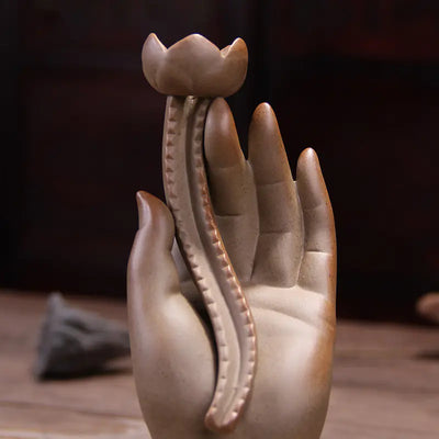 Creative Ceramic Backflow Incense Burner with Lotus - KENDRI SHOP