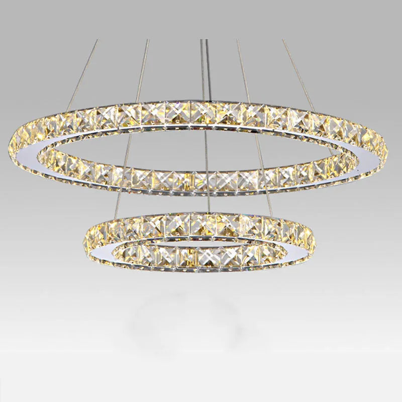 Stainless Steel Ring Crystal Chandelier - KENDRI SHOP