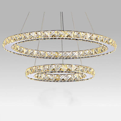 Stainless Steel Ring Crystal Chandelier - KENDRI SHOP