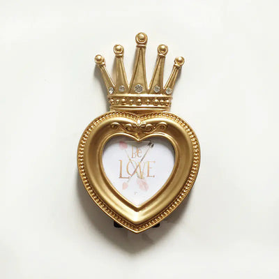 European Nordic Crown Photo Frame in Gold Resin - KENDRI SHOP