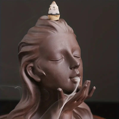 Ceramic Sandalwood Backflow Incense Burner (1pc) - KENDRI SHOP