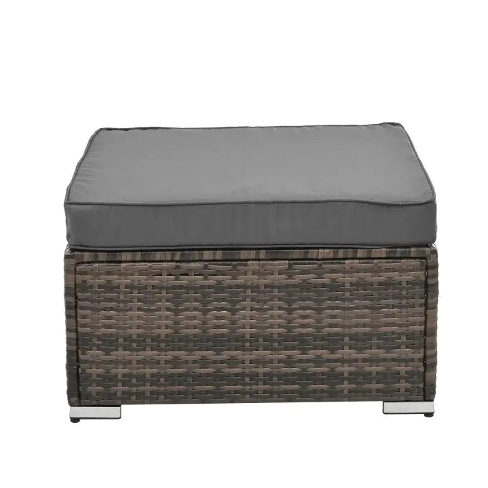 Patio Furniture, Outdoor Furniture, Seasonal PE Wicker Furniture, 4 Set Wicker Furniture With Tempered Glass Coffee Table - KENDRI SHOP
