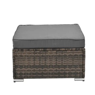 Patio Furniture, Outdoor Furniture, Seasonal PE Wicker Furniture, 4 Set Wicker Furniture With Tempered Glass Coffee Table - KENDRI SHOP