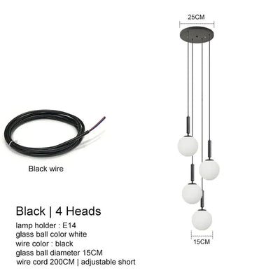 Modern Led Glass Ball Chandelier Lights - KENDRI SHOP