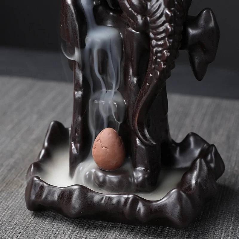 LED Ceramic Backflow Waterfall Smoke Incense Burner - KENDRI SHOP