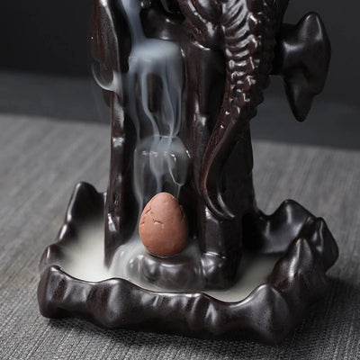 LED Ceramic Backflow Waterfall Smoke Incense Burner - KENDRI SHOP