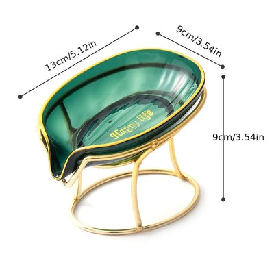 Clear Plastic Soap Dish with Gold Iron Frame (1pc) - KENDRI SHOP