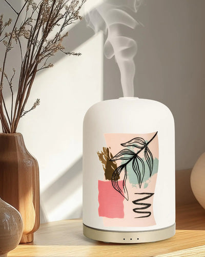 110ML Essential Oil Diffuser with Handmade Ceramic Cover Aromatherapy Diffuser for Large Room Quiet Ultrasonic Aroma Diffuser with Auto-Off Timer USB Cable Night Light for Home Yoga & Office - KENDRI SHOP