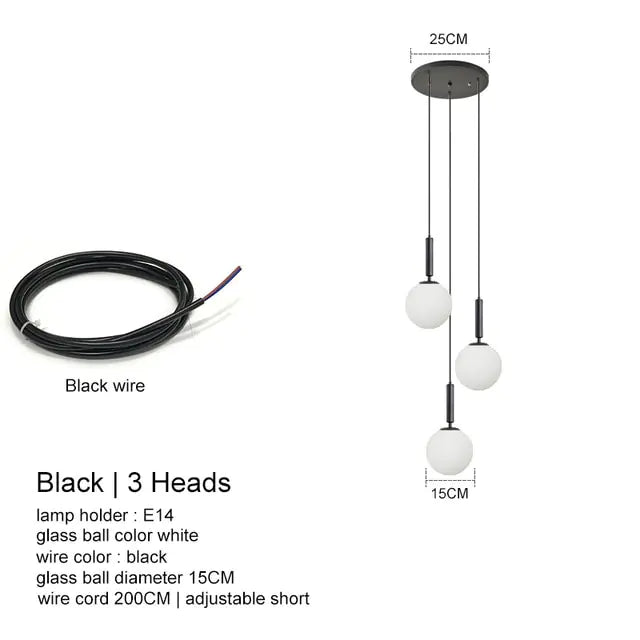 Modern Led Glass Ball Chandelier Lights - KENDRI SHOP