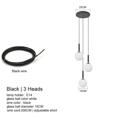 Modern Led Glass Ball Chandelier Lights - KENDRI SHOP