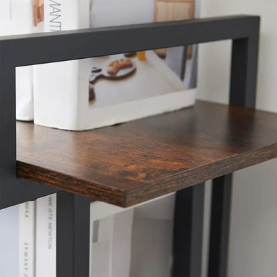Industrial 4-tier Bookshelves, Metal And Wood Bookshelves, Open Widescreen Storage Bookshelves - KENDRI SHOP