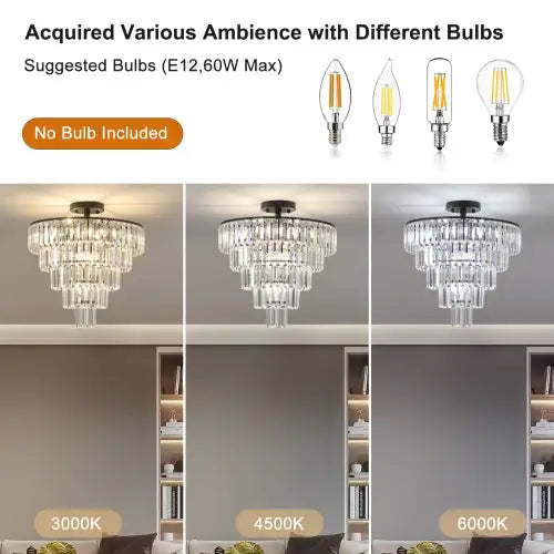 Large Black Crystal Chandelier, Contemporary Style Chandelier, Dining Room, Living Room, Bedroom - Bulb Not Included  Unavailable Platforms- Temu - KENDRI SHOP
