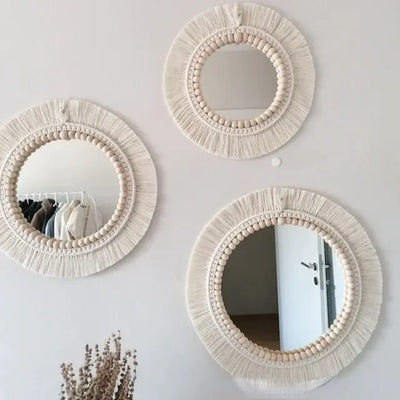 Nordic Hand-Woven Decorative Hanging Mirror - KENDRI SHOP