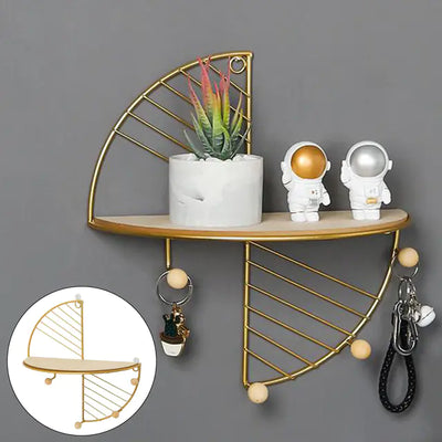 Metal Wire and Wood Floating Wall Storage Shelves - KENDRI SHOP