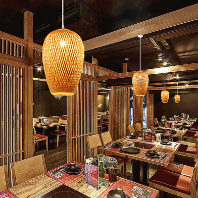Bamboo Woven Chandelier - KENDRI SHOP