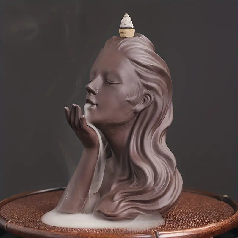 Ceramic Sandalwood Backflow Incense Burner (1pc) - KENDRI SHOP