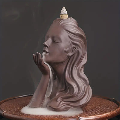 Ceramic Sandalwood Backflow Incense Burner (1pc) - KENDRI SHOP